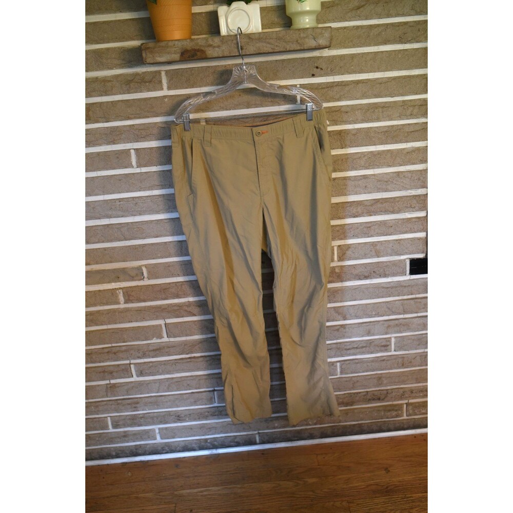 Orvis Insect Shield Pants Mens Large 30 Nylon Tan Fishing Hiking Outdoor L UPF